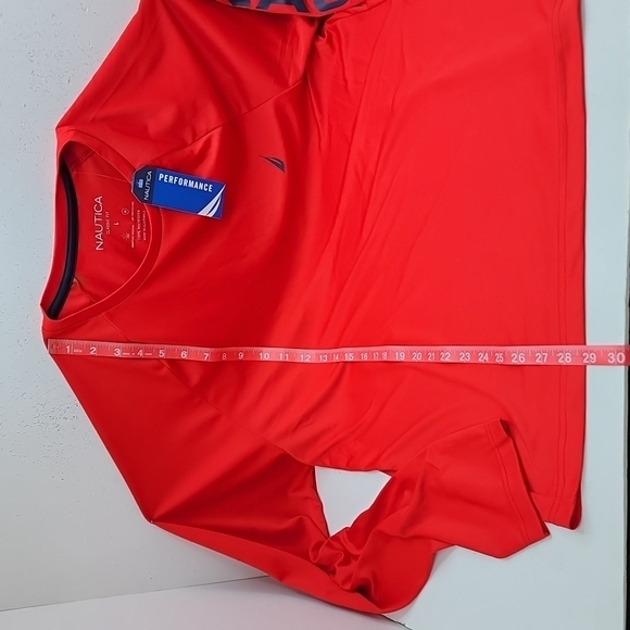 NAUTICA RASHGUARD LONG SLEVES SHIRT RED BLUE LOGO - Picture 5 of 8